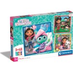 Clementoni Children's Puzzle Super Color Gabbys Dollhouse 3x48 pcs 1200-25300 8005125253005